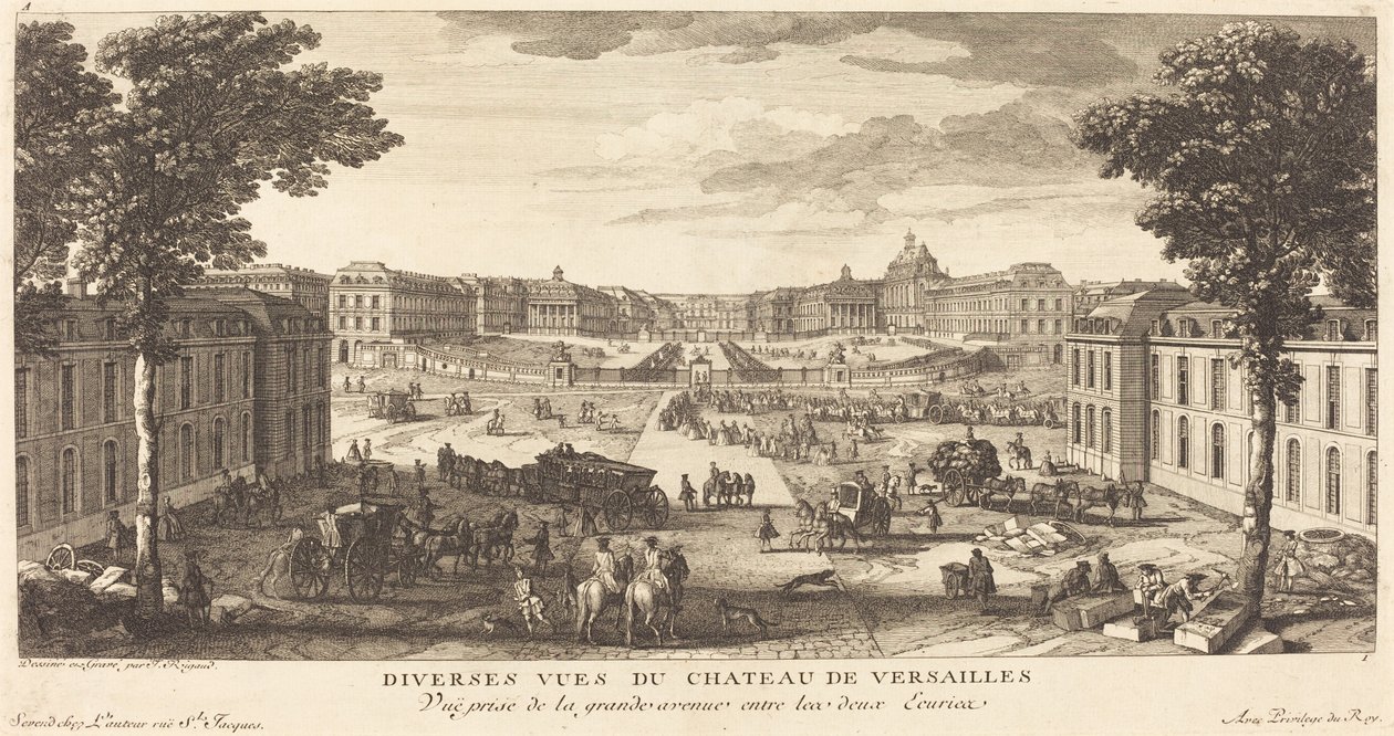 Vue prise de la grande avenue entre les deux Écuries - Jean Baptiste Rigaud