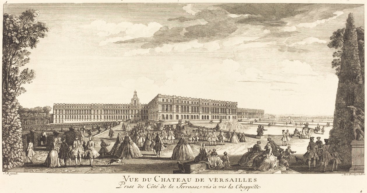 Vue du Château de Versailles prise du côté de la terrasse vis-à-vis la chapelle - Jean Baptiste Rigaud