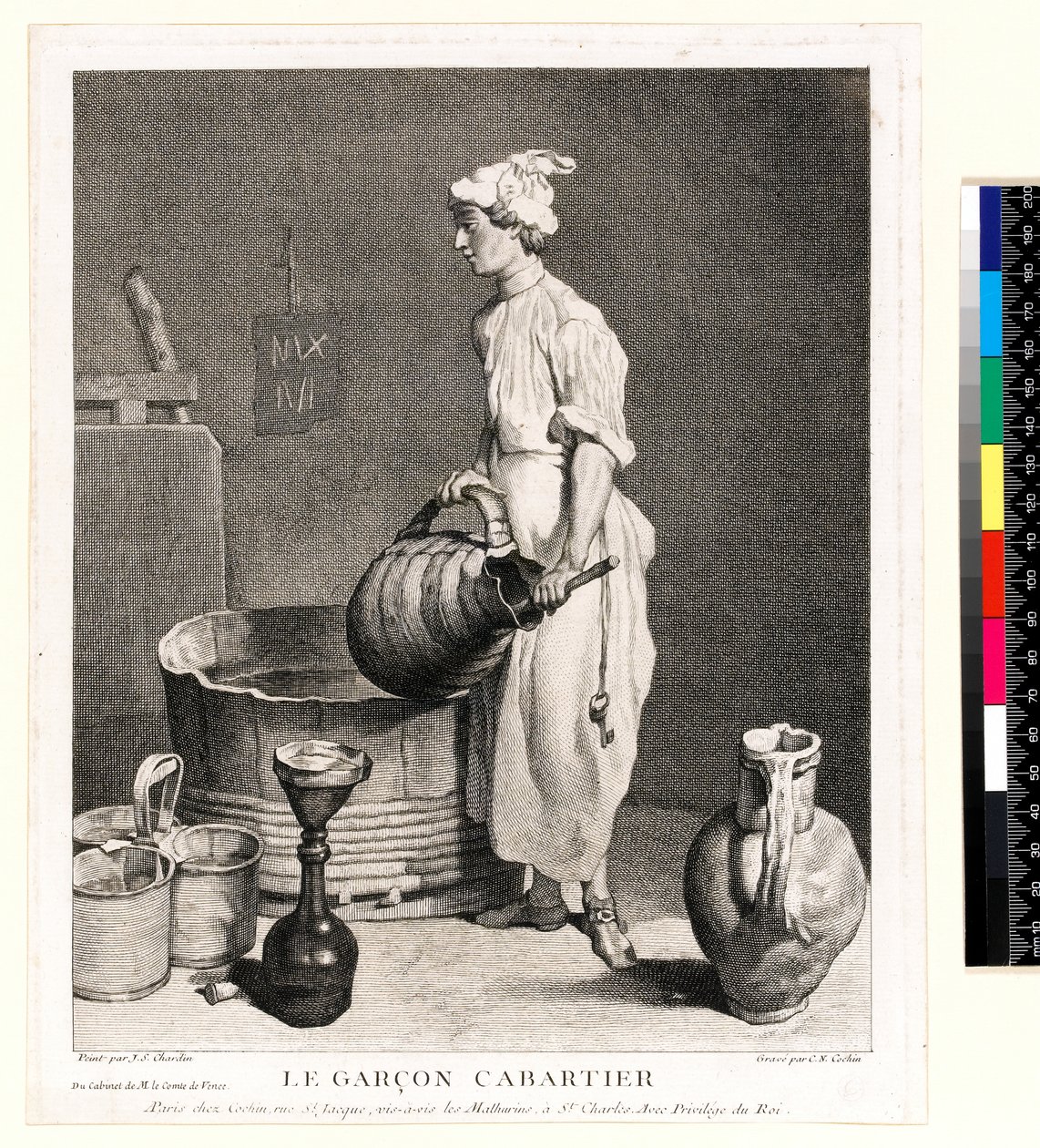 Le Garçon Cabaretier, gravé par Charles Nicolas Cochin I (1688-1754) 1750 (eau-forte et gravure) - Jean Baptiste Simeon (after) Chardin