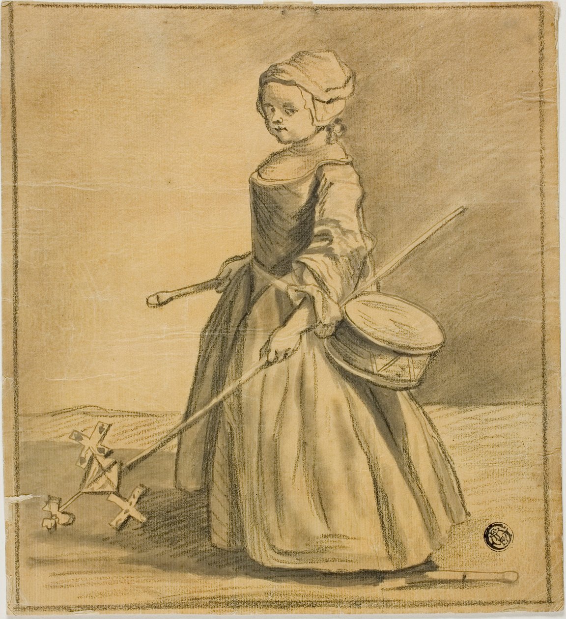 Fille jouant avec un tambour - Jean Baptiste Simeon Chardin