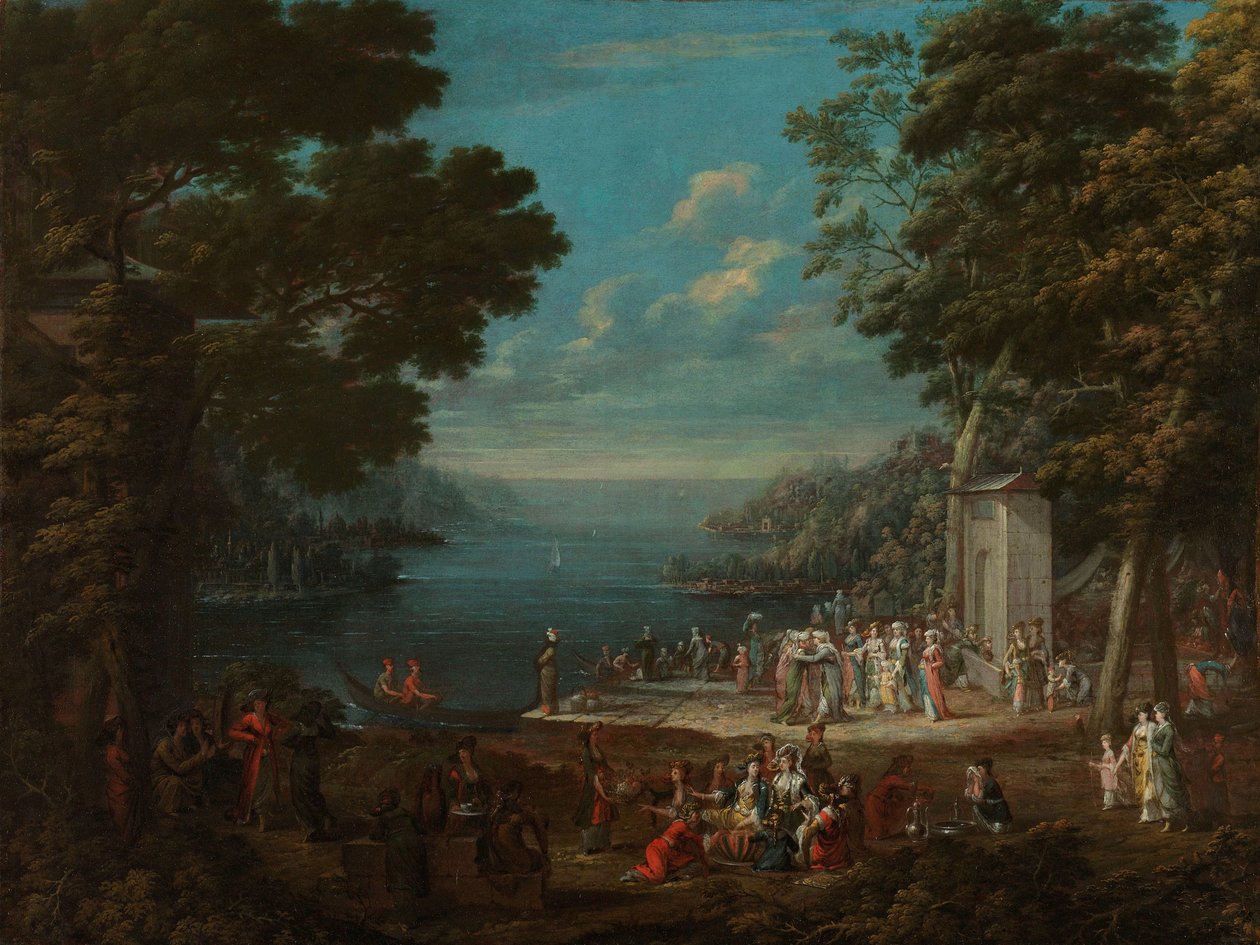 Sortie des dames à Hünkâr İskelesi le long du Bosphore - Jean Baptiste Vanmour