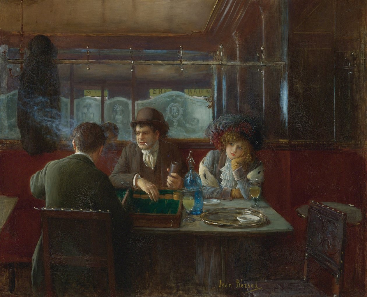 Backgammon au café par Jean Béraud - Jean Beraud