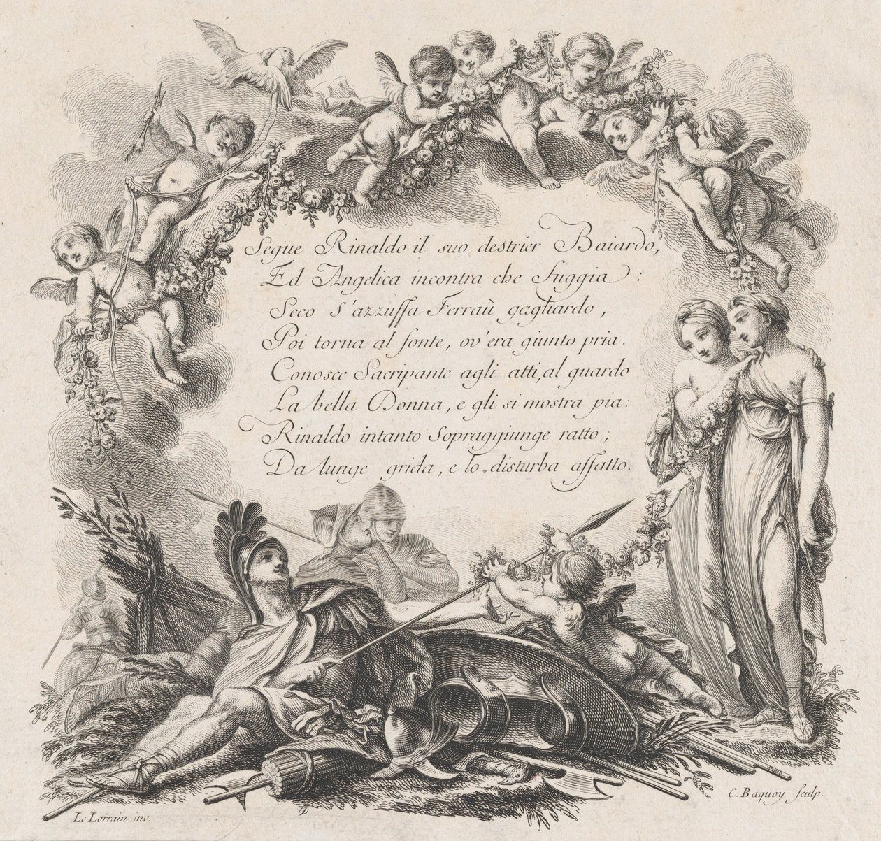 Vignette pour le premier chant de Roland Furieux, 18e siècle - Jean Charles Baquoy