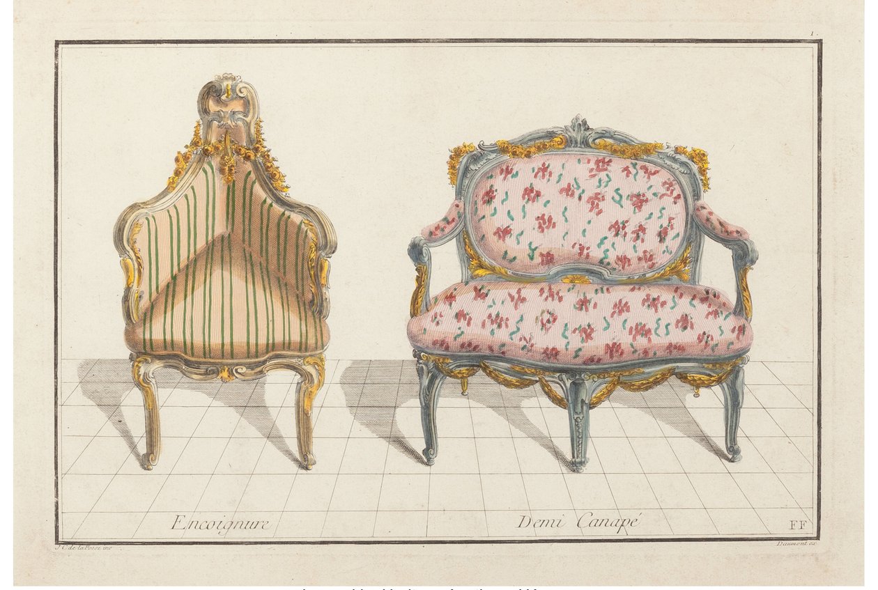 Encoignure, Demi Canapé. Nouvelle Iconologie Historique ou Attributs Hiéroglyphiques, c.1768 - Jean Charles Delafosse