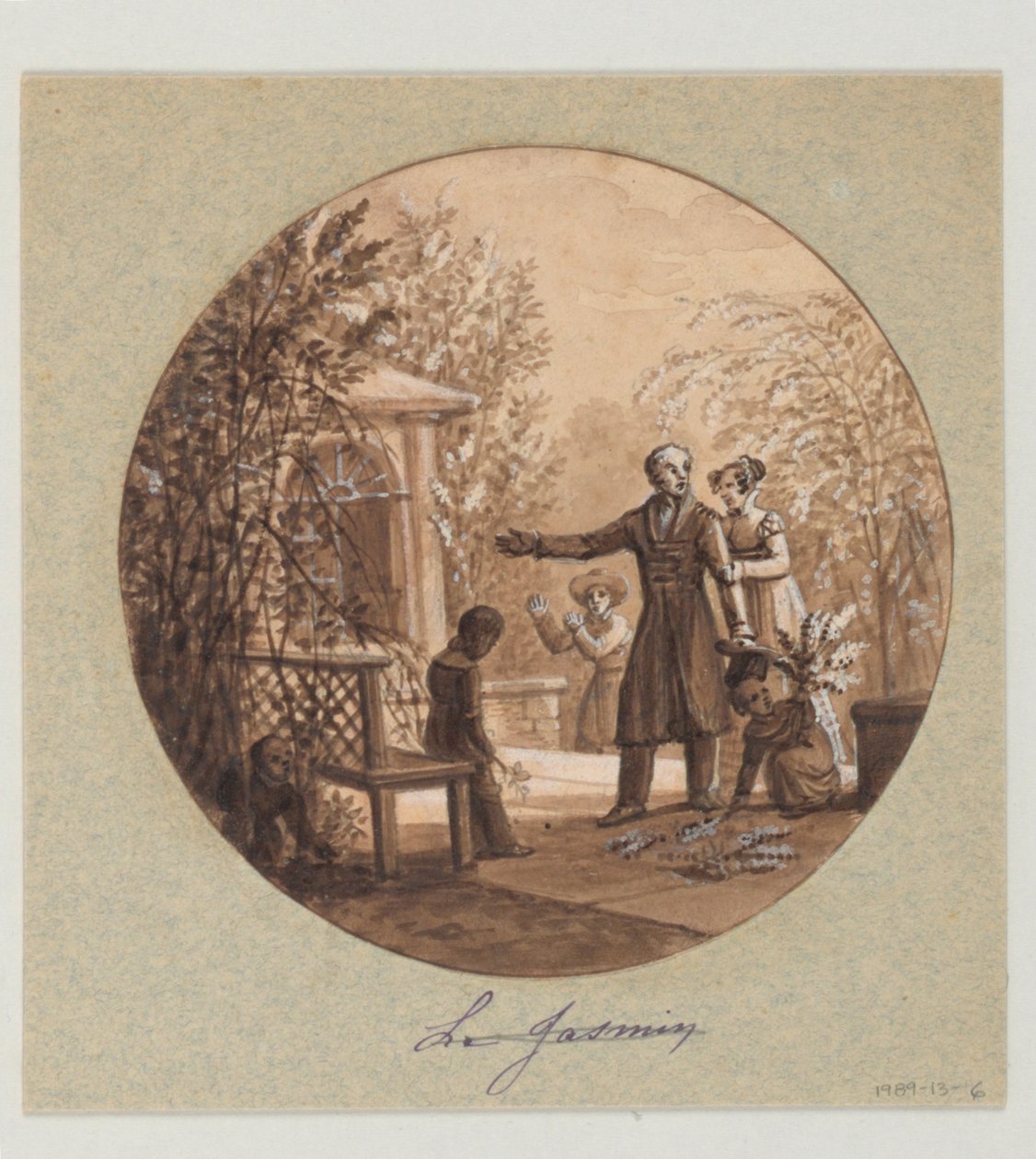 Design pour une assiette en porcelaine peinte, Le Jasmin du Service de la Culture des Fleurs - Jean Charles Develly