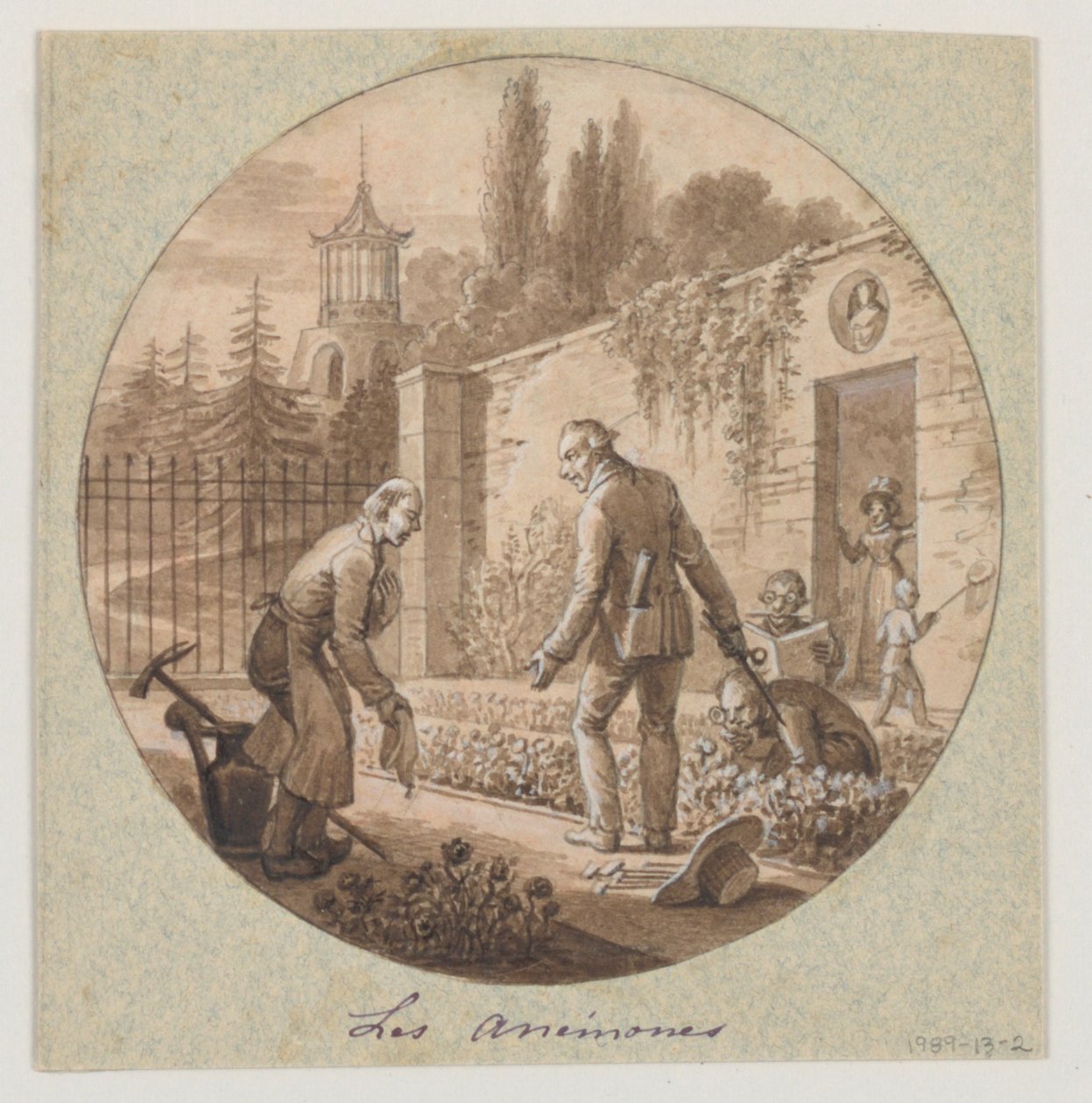 Conception pour une assiette en porcelaine peinte, Les Anémones pour le Service de la Culture des Fleurs - Jean Charles Develly