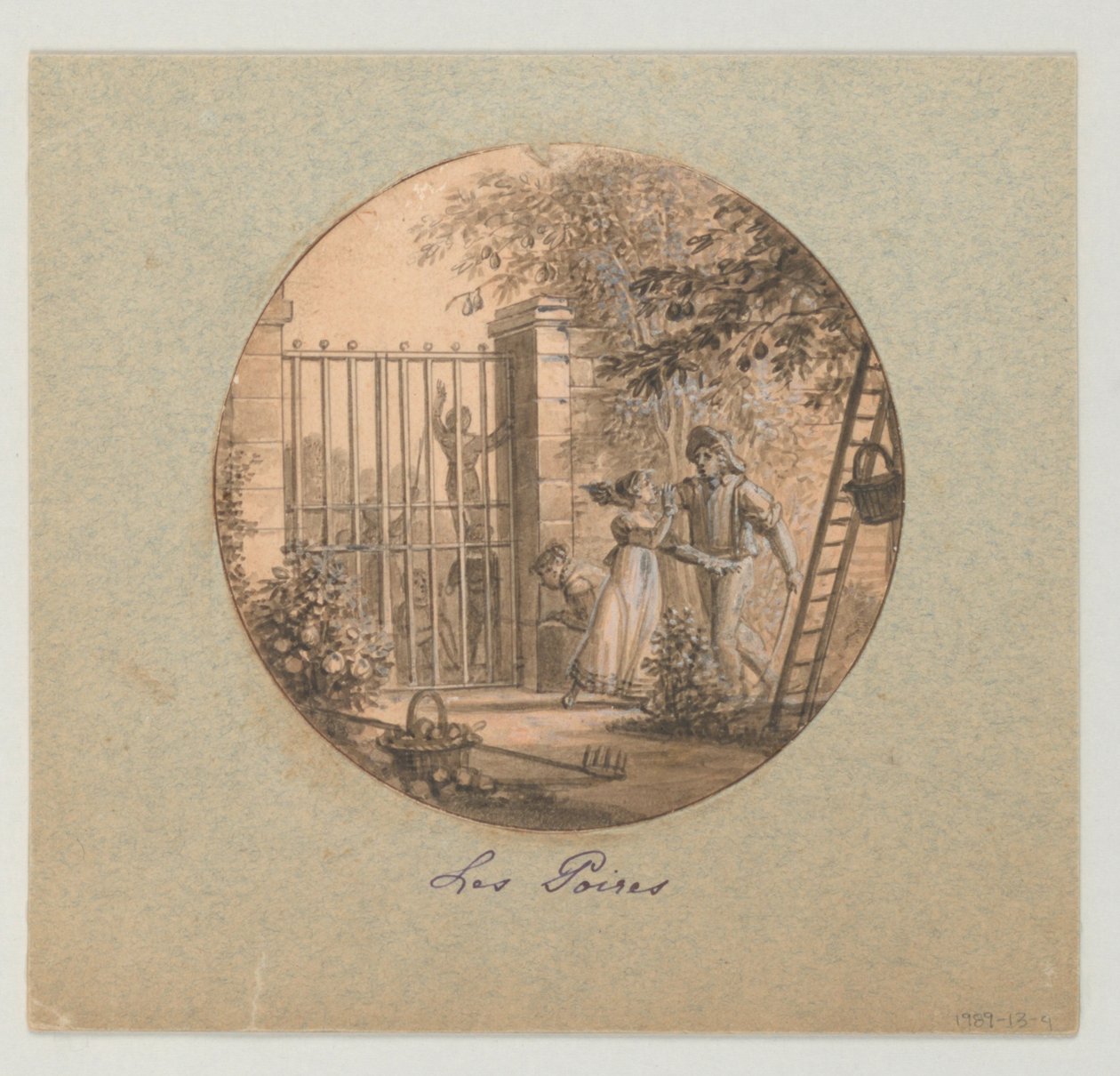 Design pour une assiette en porcelaine peinte, Les Poires du Service des Objets de Dessert - Jean Charles Develly
