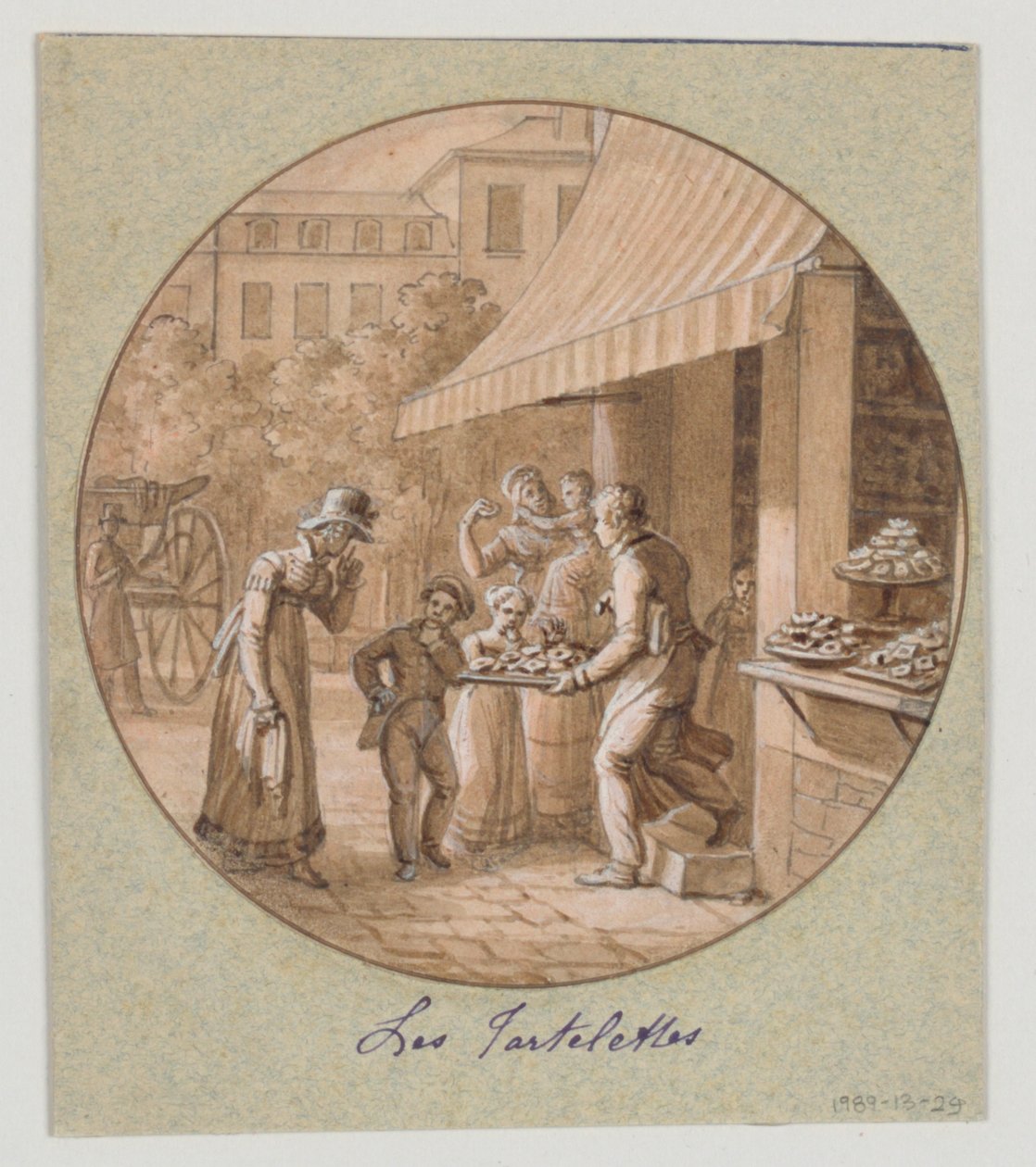 Conception pour une assiette en porcelaine peinte, Les Tartelettes pour le Service des Objets de Desserts - Jean Charles Develly