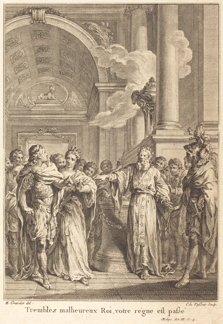 Tremblez malheureux Roi, votre règne est passé - Jean Charles Levasseur after Hubert François Gravelot