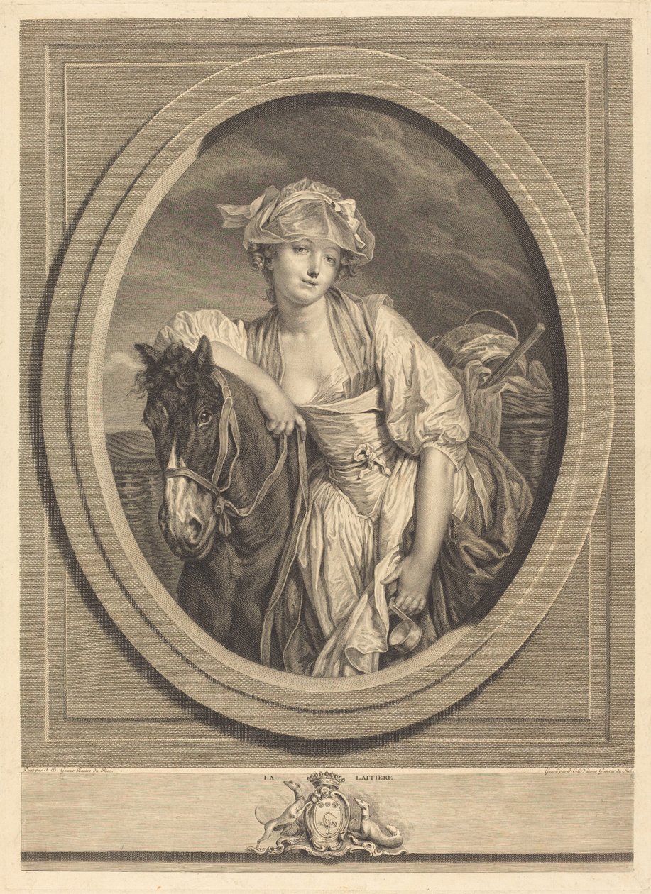 La laitière - Jean Charles Levasseur after Jean Baptiste Greuze