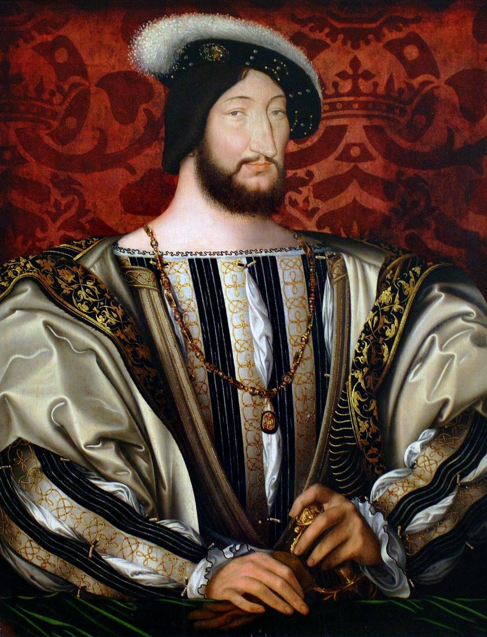 Portrait de François Ier 1494-1547, Roi de France, Duc de Bretagne, Comte de Provence, vers 1530 - Jean Clouet