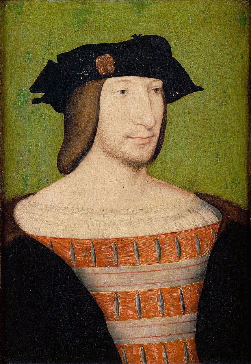 Portrait de François Ier 1494-1547, roi de France, duc de Bretagne, comte de Provence, 1515 - Jean Clouet