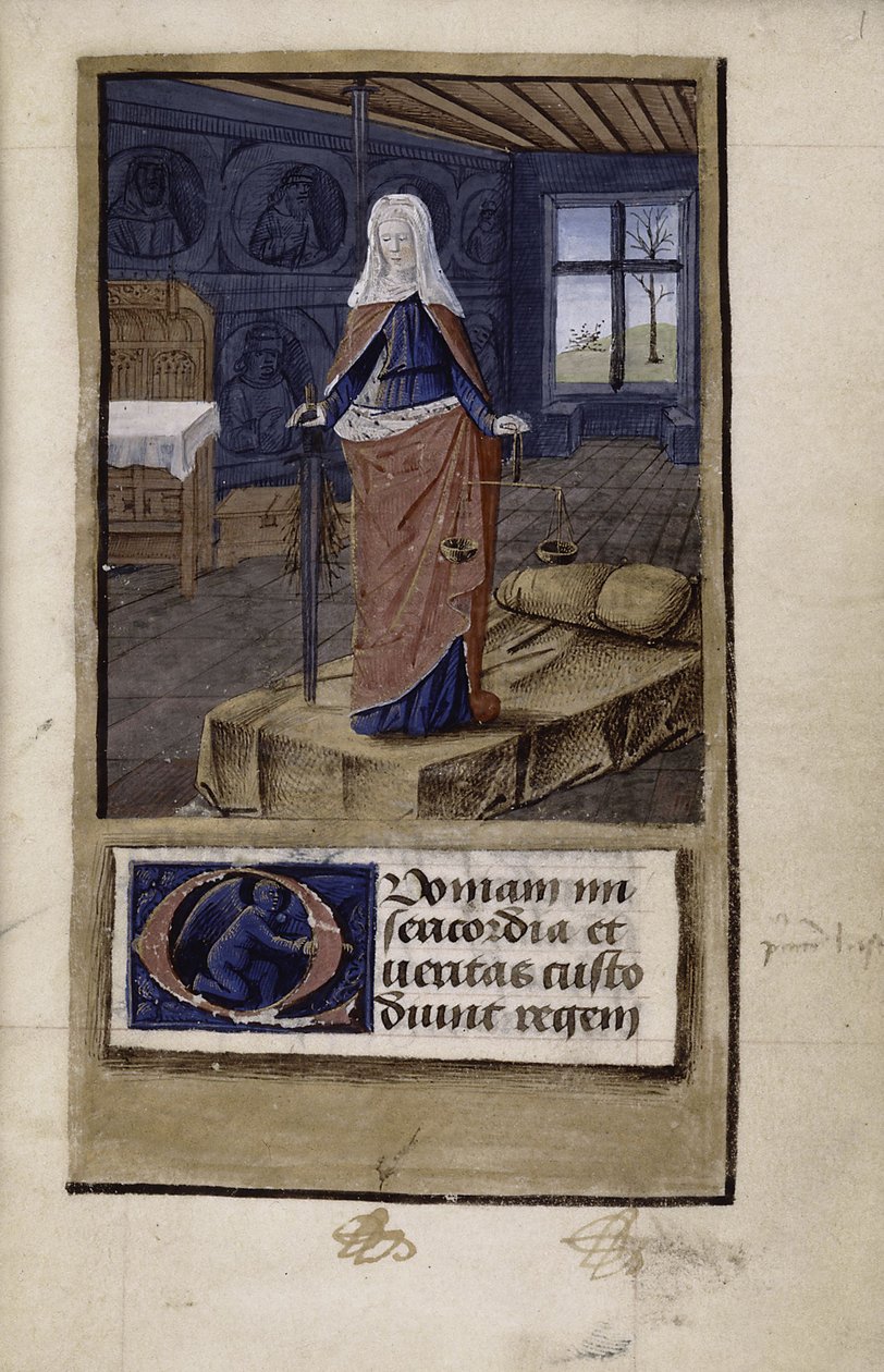 Allégorie de la justice de John of Wales Breviloquium de virtutibus antiquorum principum et philosophorum, 1475-1499 - Jean Colombe