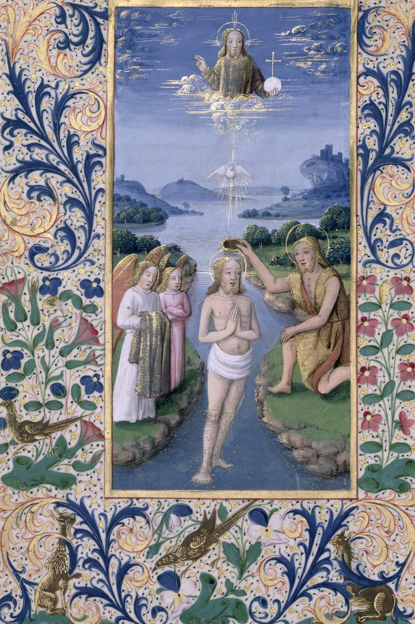 Ms Lat. Q.v.I.126 f.88v Baptême du Christ, du 
