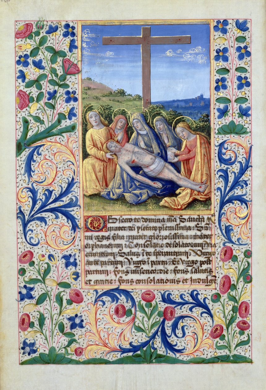Ms Lat. Q.v.I.126 f.91v La Lamentation, du Livre d