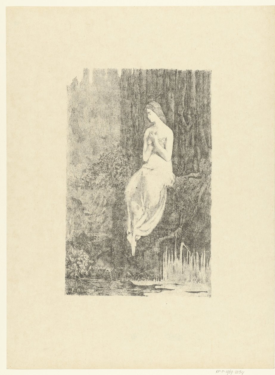 Femme à moitié nue assise au bord de l