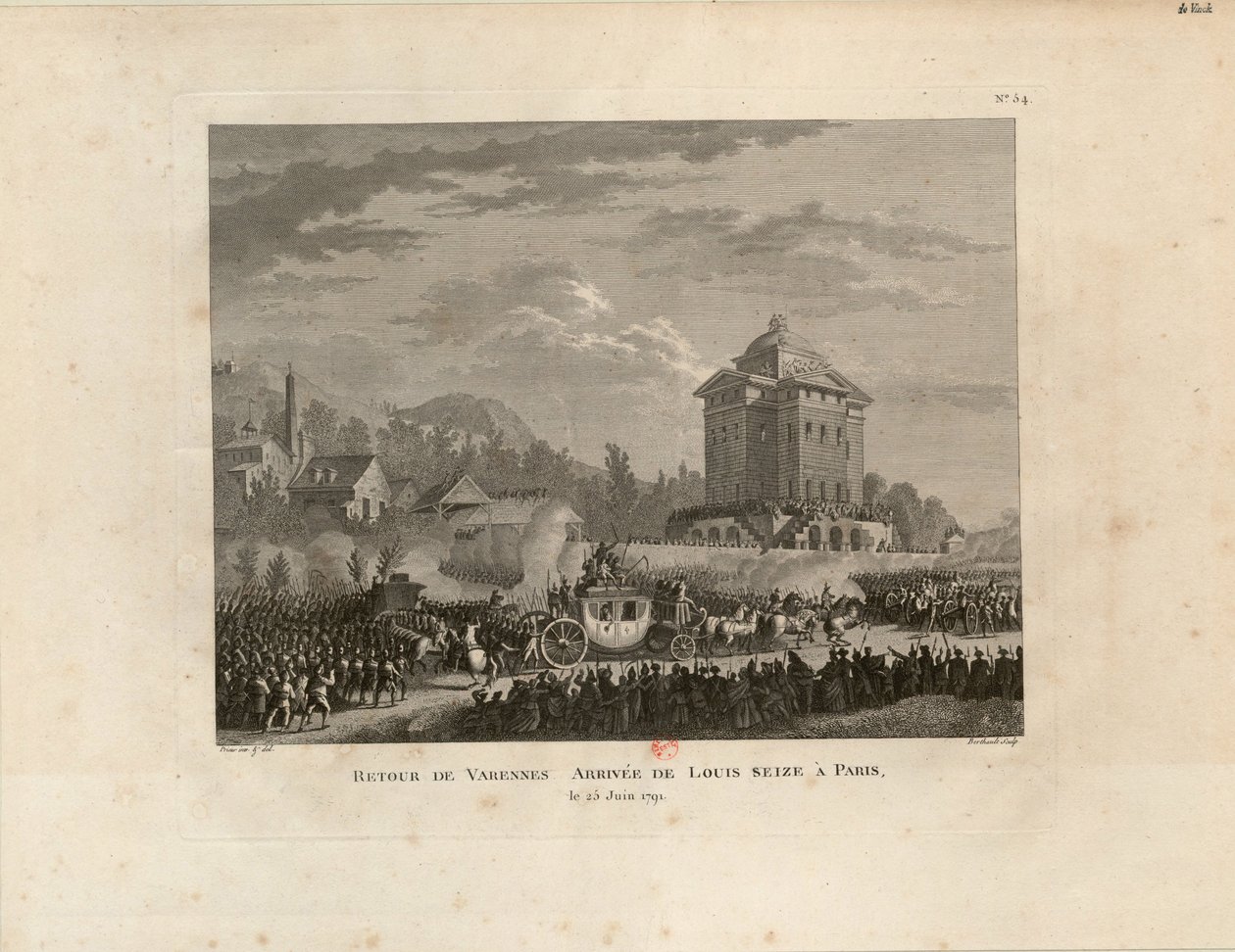 Retour de Varennes, arrivée de Louis Capet à Paris - Jean Duplessis Bertaux