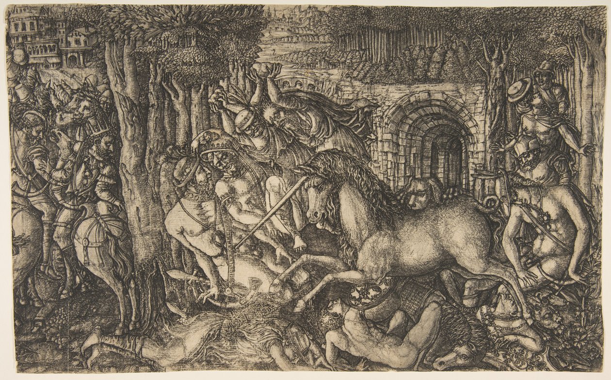 Un roi poursuivi par une licorne, de la série des Licornes, vers 1555 - Jean Duvet