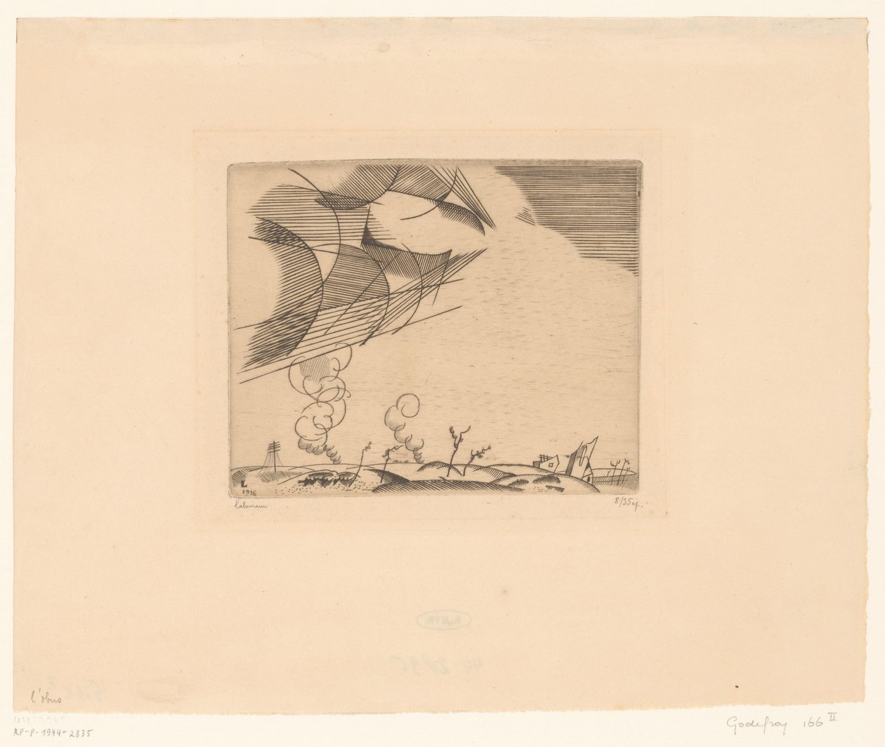 Paysage avec fumées - Jean Emile Laboureur (signed by artist)