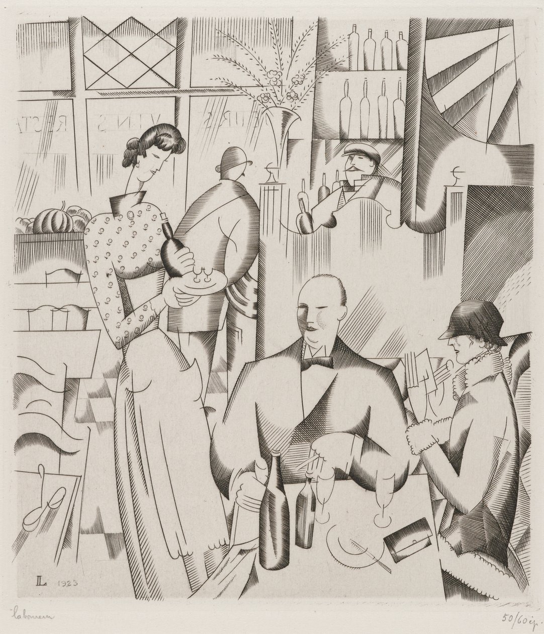 Le dîner chez le bistrot - Jean Emile Laboureur