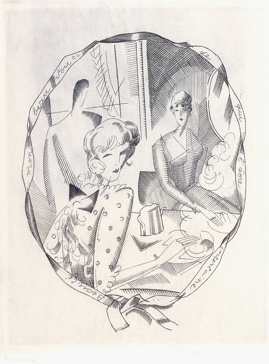 Illustration de deux coquettes et d