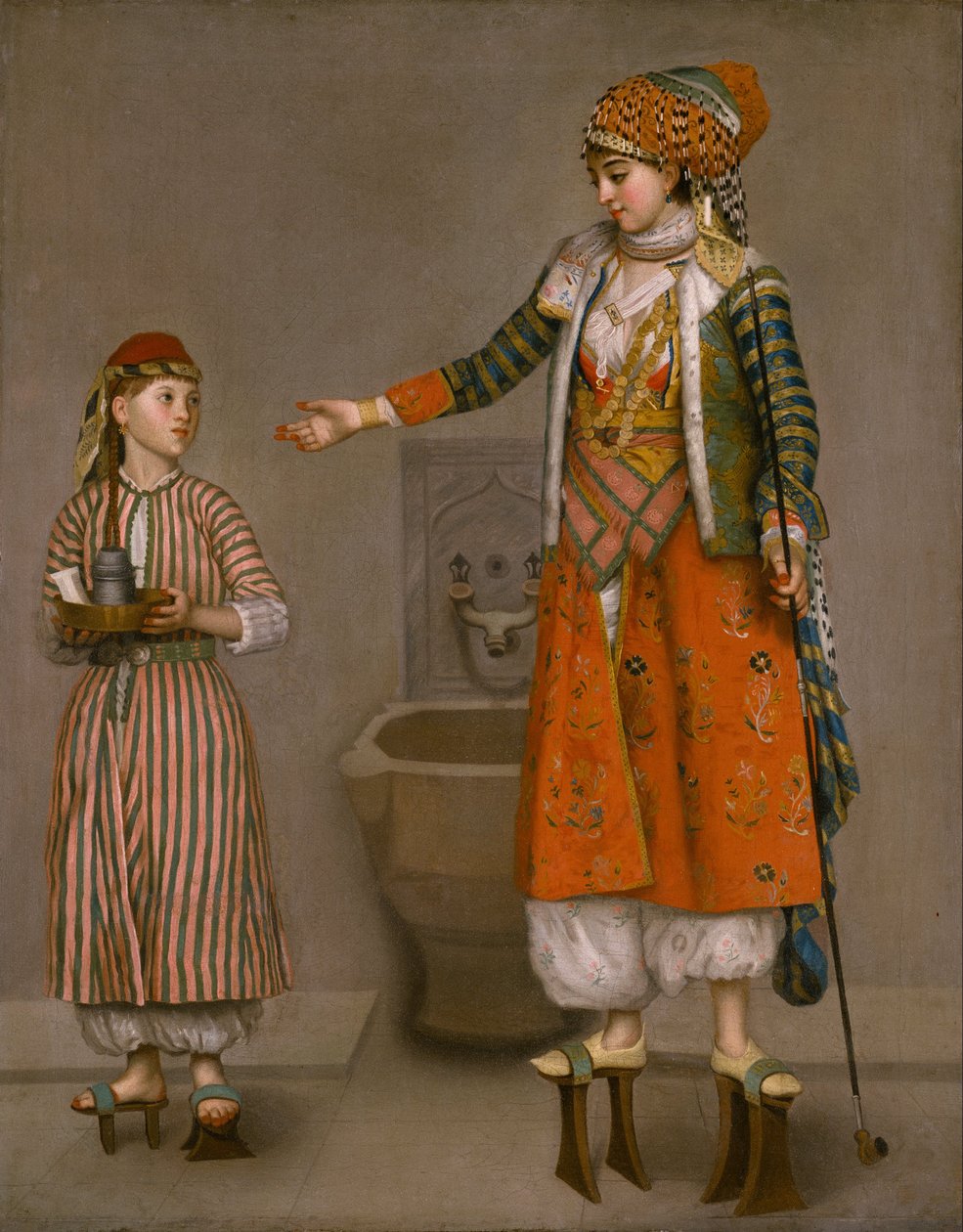 Une dame en costume turc et son serviteur - Jean Étienne Liotard