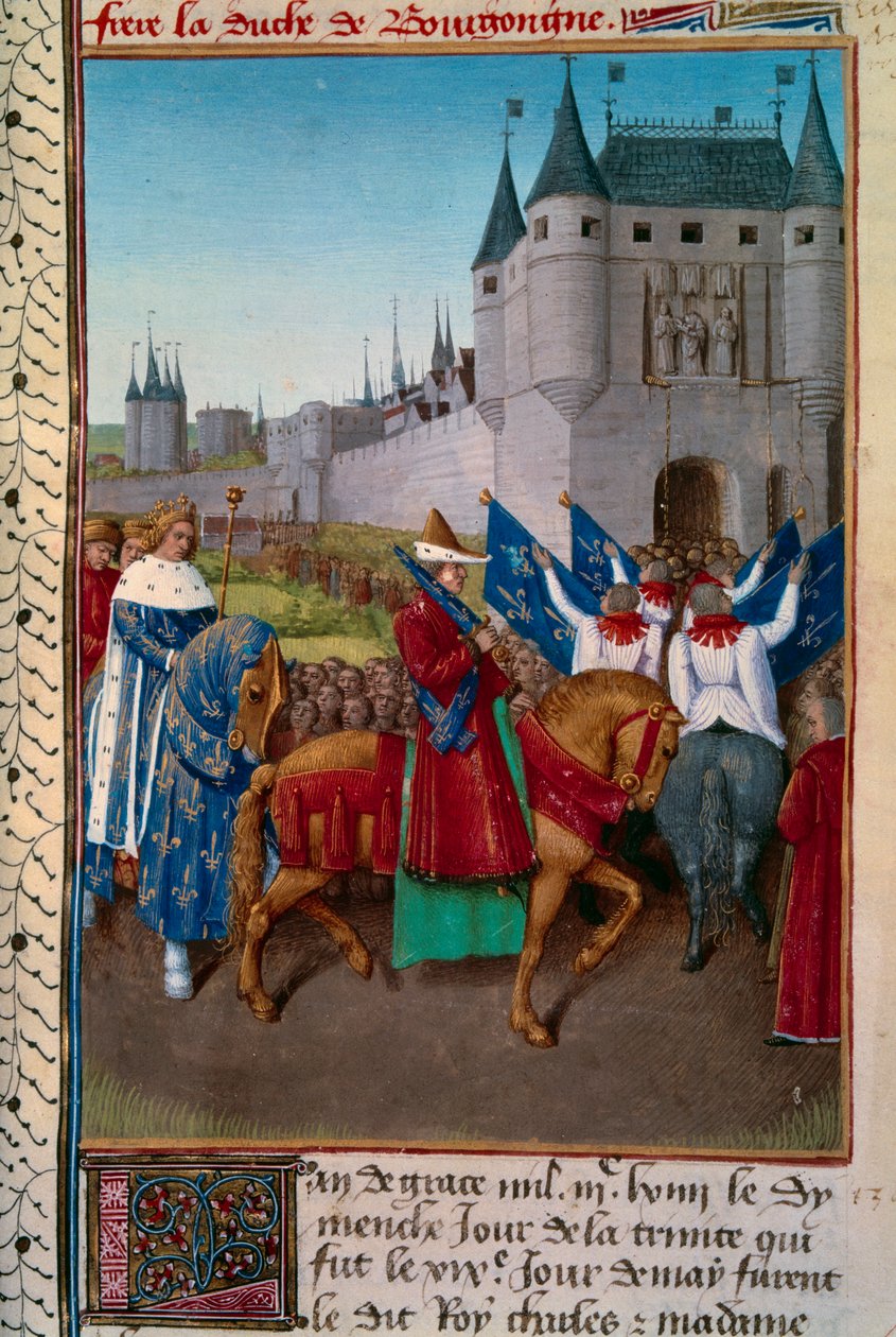 Entrée à Paris de Charles V précédé par Robert de Fiennes - Jean Fouquet