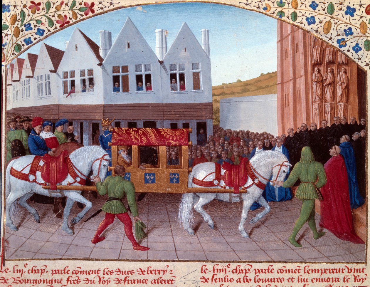 Entrée de Charles IV, empereur allemand en 1378 à Saint-Denis - Jean Fouquet