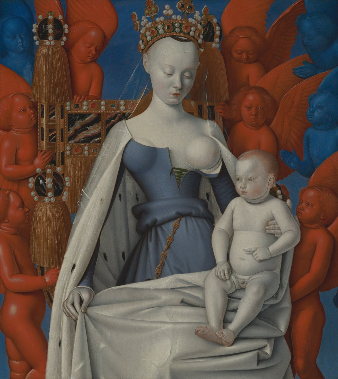 Madone entourée de séraphins et de chérubins, vers 1450 (huile sur panneau) - Jean Fouquet