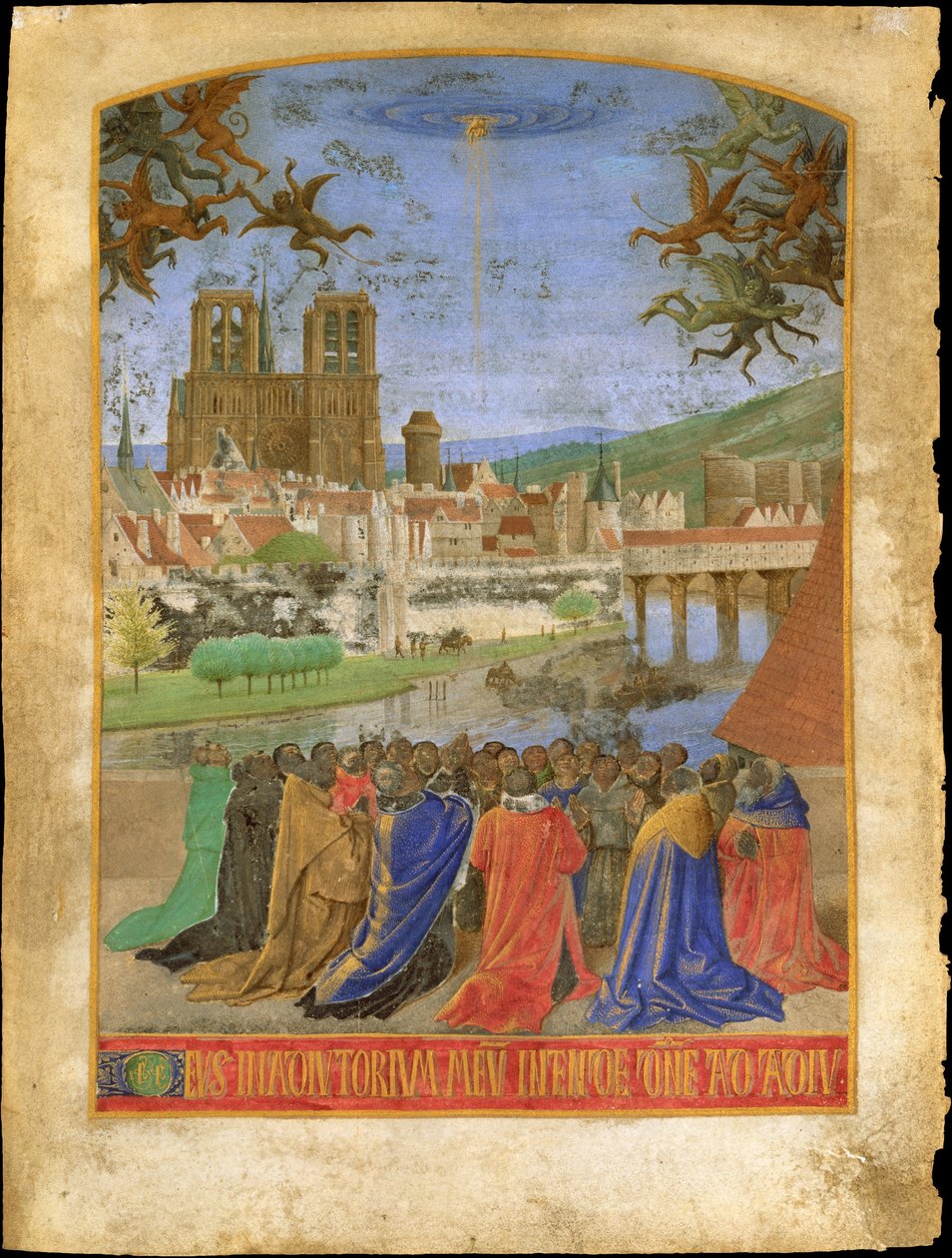 La Main Droite de Dieu Protégeant les Fidèles contre les Démons - Jean Fouquet