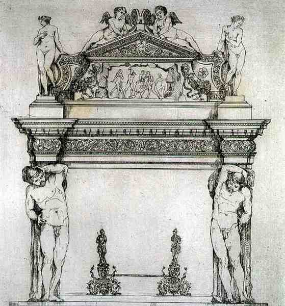 Cheminée de la salle des ambassadeurs, dans le palais ducal, à Venise, de 