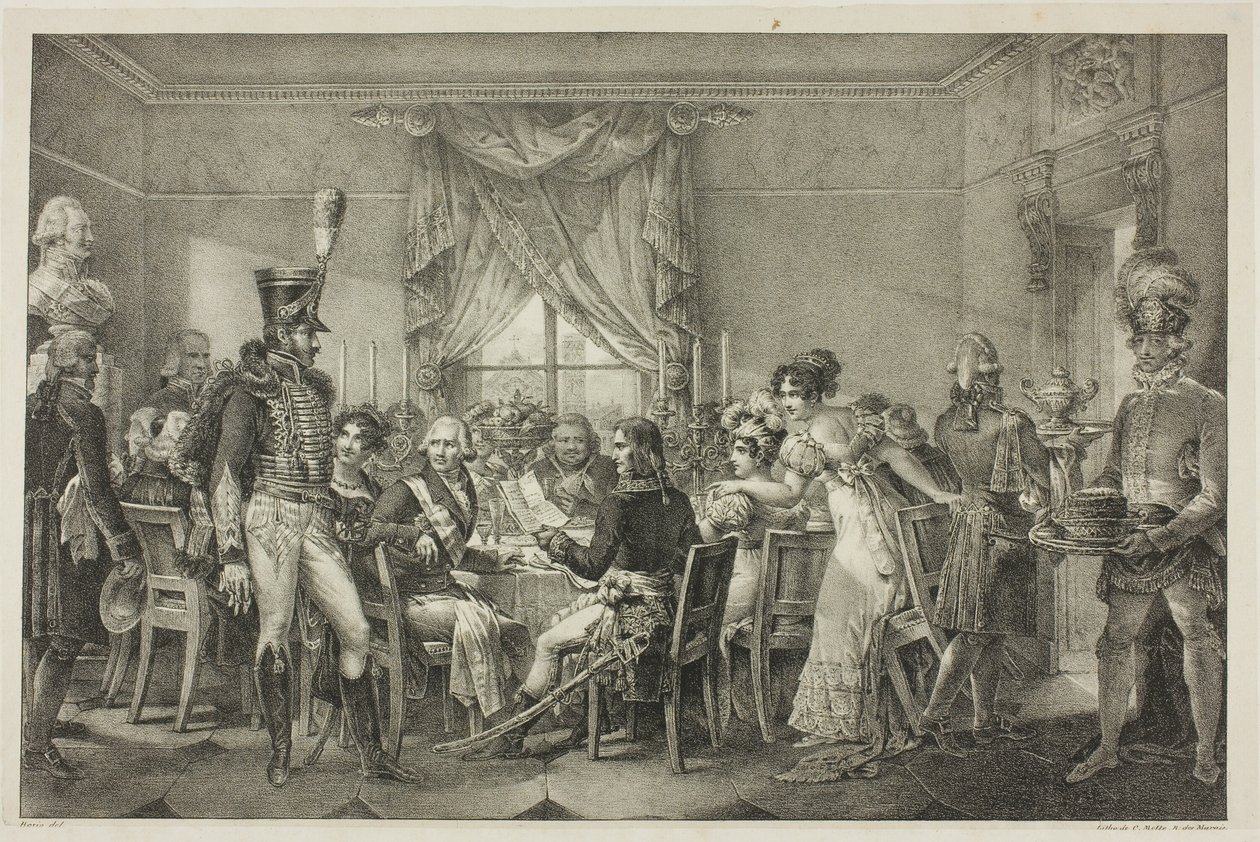 Napoléon au palais du Grand-Duc à Florence, planche treize de La vie politique et militaire de Napoléon - Jean Francois Bosio