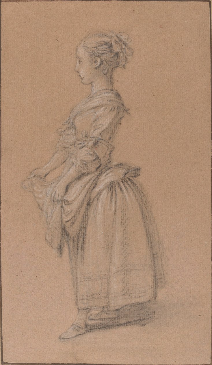 Une fille en robe paysanne - Jean Francois Clermont