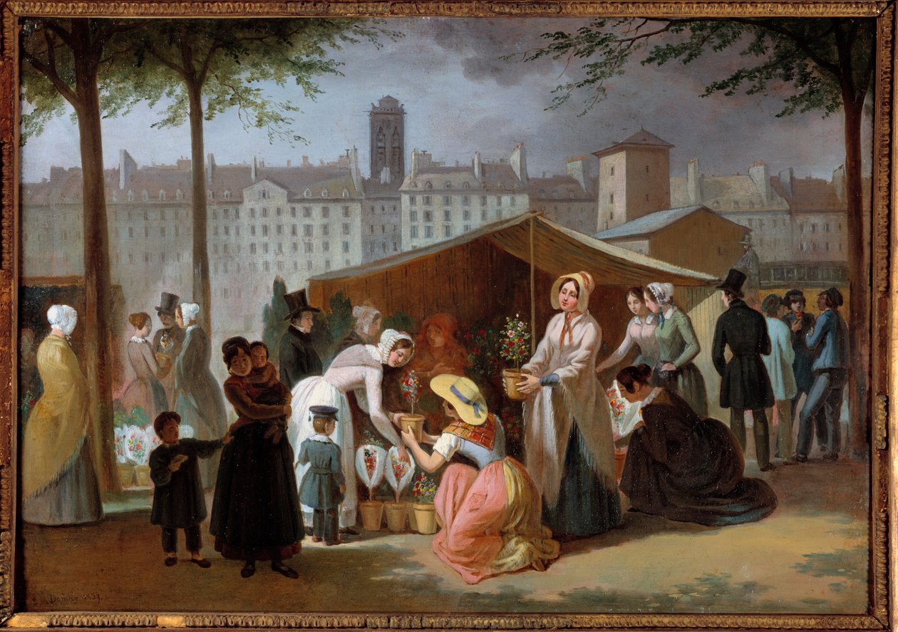 La promenade des fleurs. Peinture de Jean François Demay (1798 - 1850) - Jean Francois Demay
