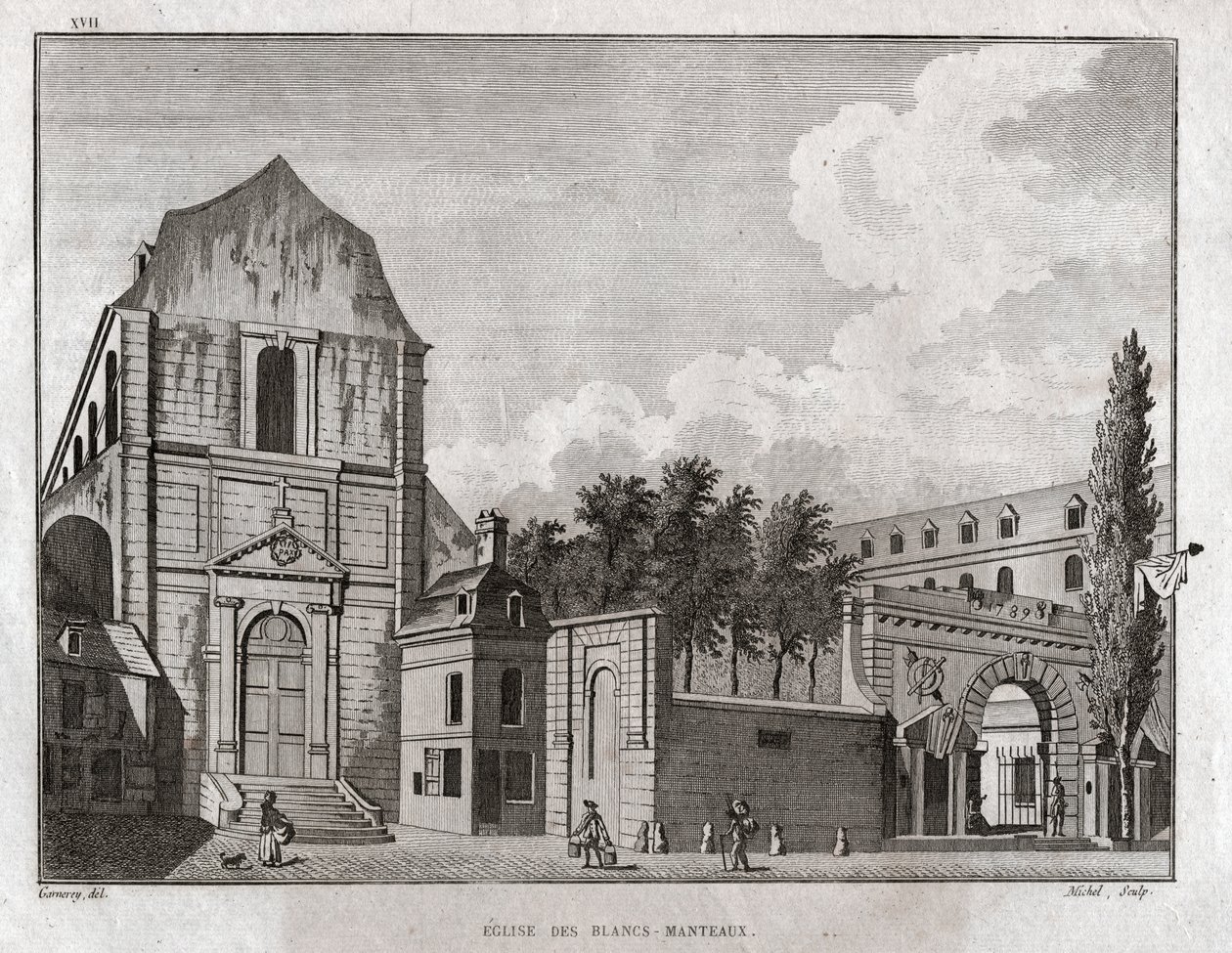 Église des Blancs Manteaux, Paris (gravure, vers 1780) - Jean Francois Garneray