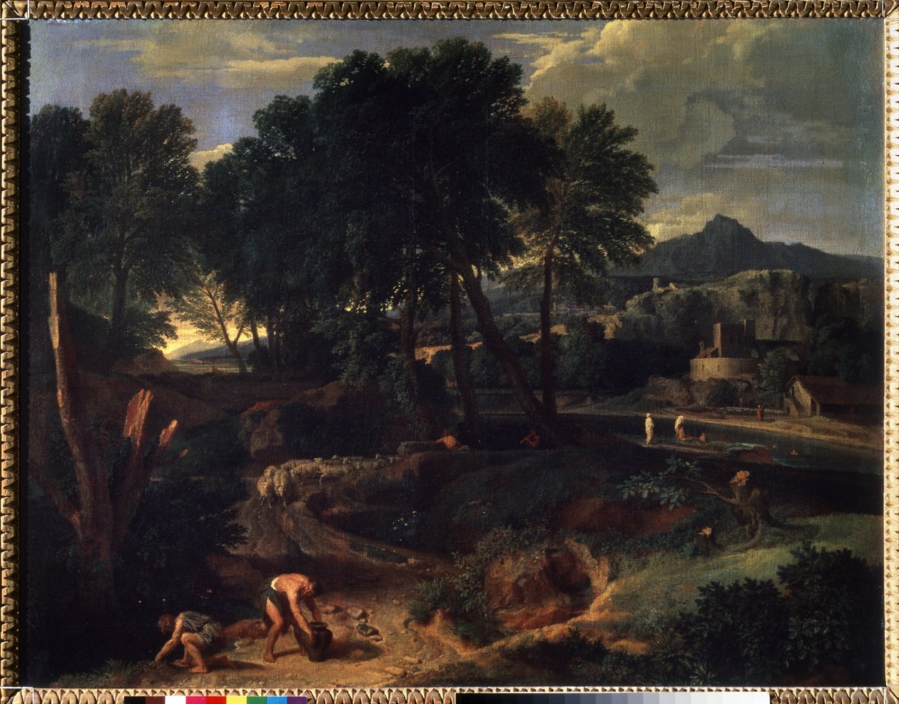 Paysage avec troupeau de moutons sur la route - Jean Francois I Millet