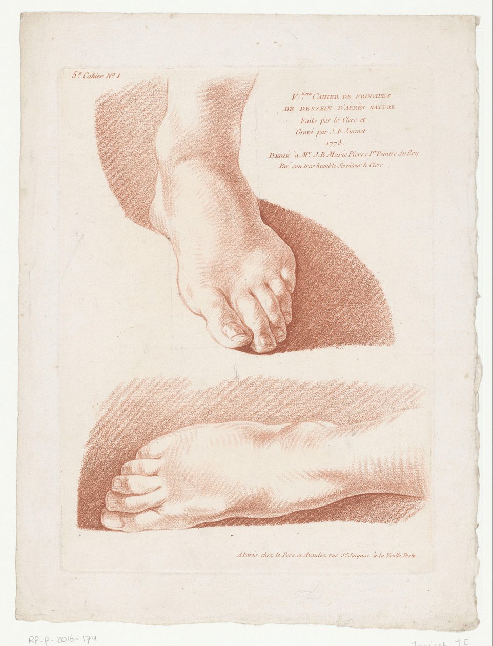 Titelprent met twee voeten - Jean Francois Janinet