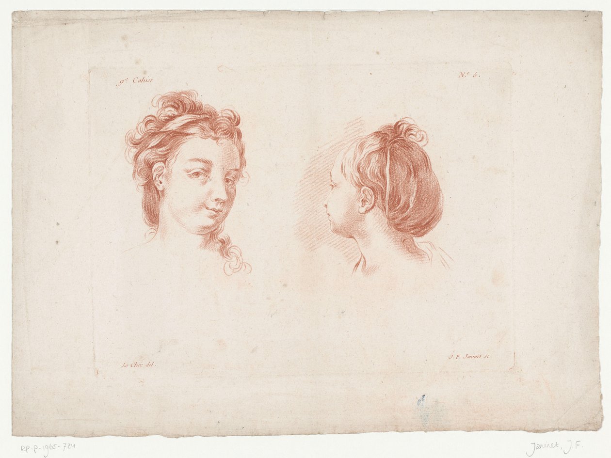 Deux têtes de femmes (Compositions avec des parties du corps humain) - Jean Francois Janinet