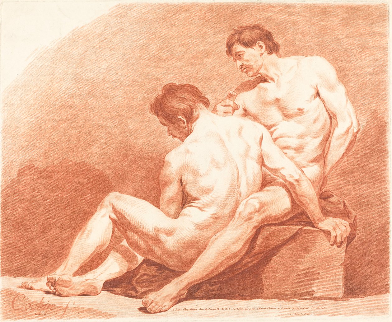 Deux nus masculins, vers 1774 - Jean Francois Janinet