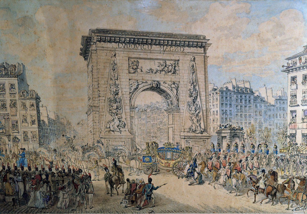 Entrée de Pie VII (Luigi Barnaba Chiaramonti, pape sous le nom de Pie VII ou Pio VII) - Jean Francois Leleu