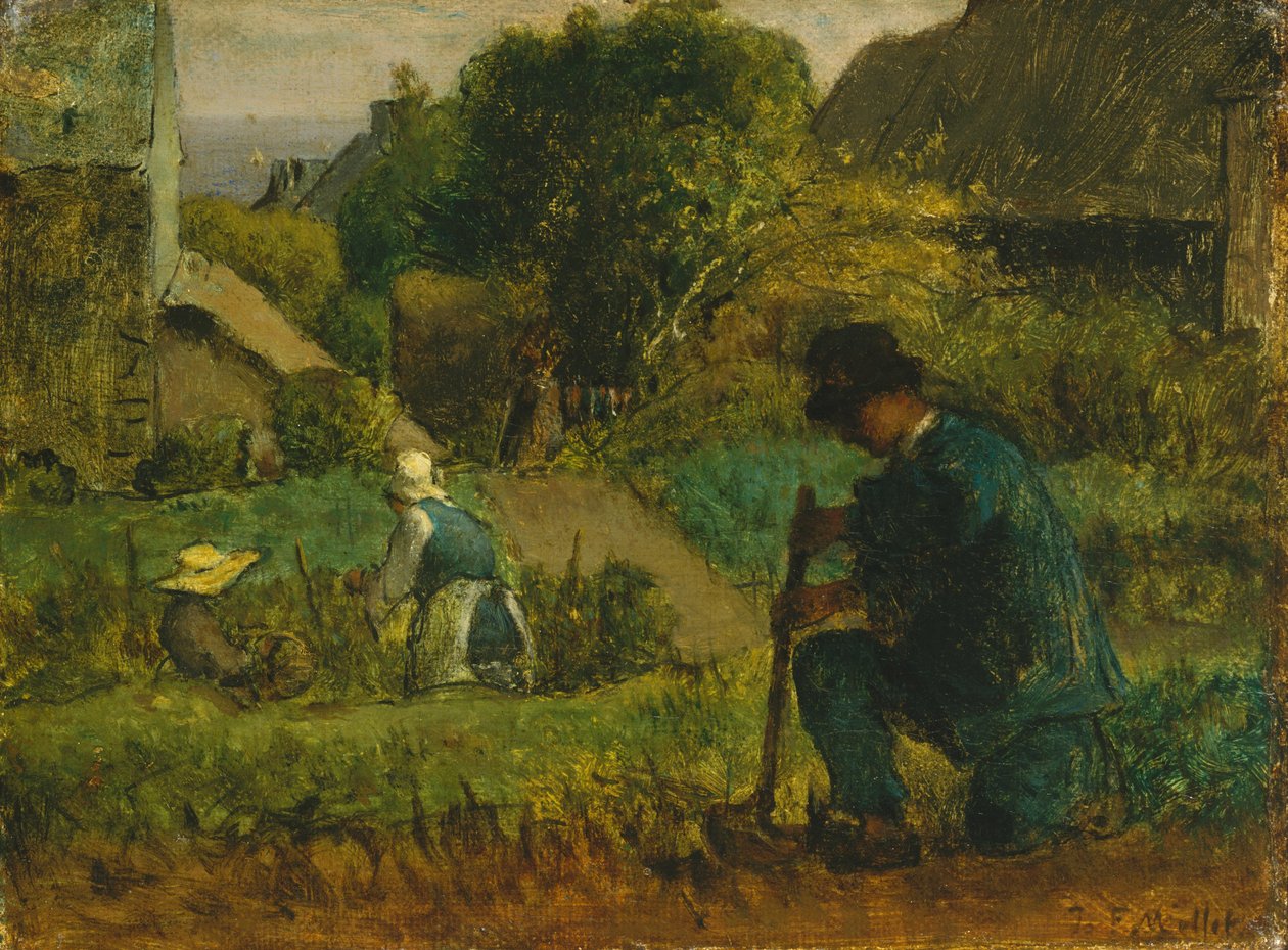 Scène de jardin - Jean Francois Millet