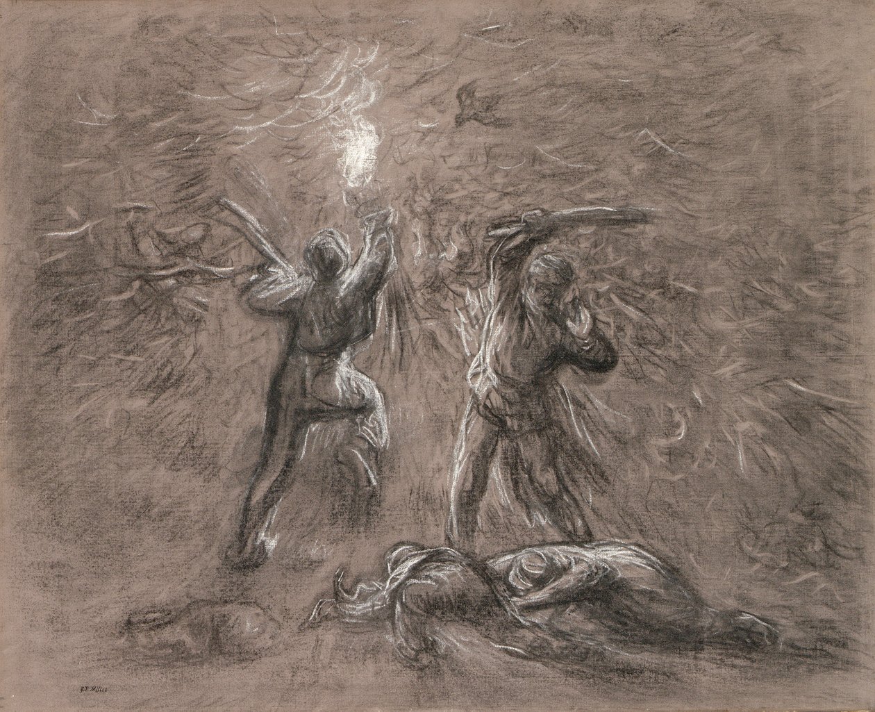 Chasse aux oiseaux à la torche - Jean Francois Millet