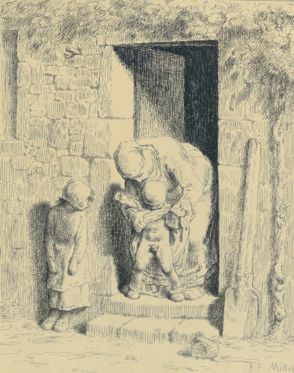 La Précaution Maternelle - Jean Francois Millet