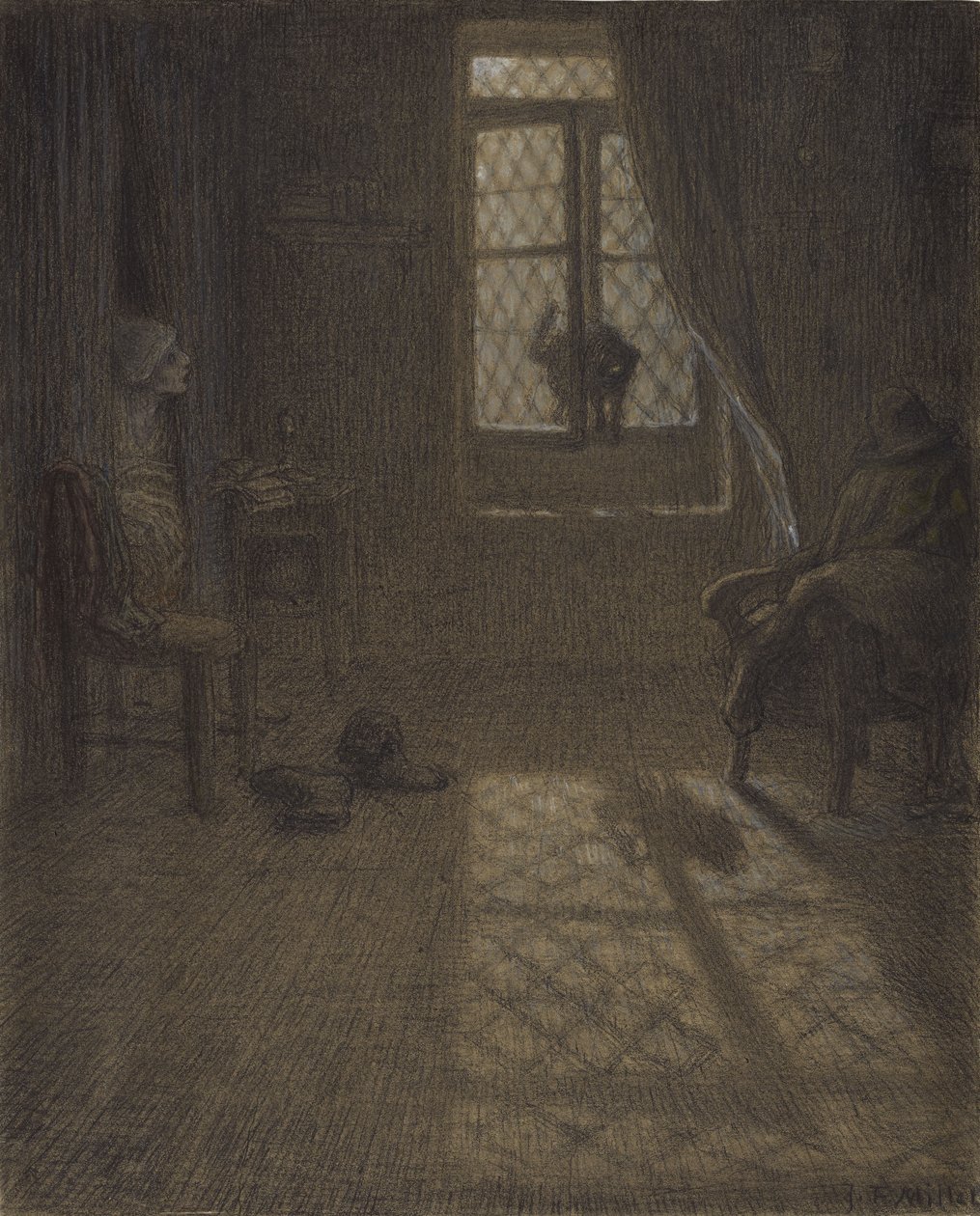 Le chat à la fenêtre, 1857-58 - Jean Francois Millet