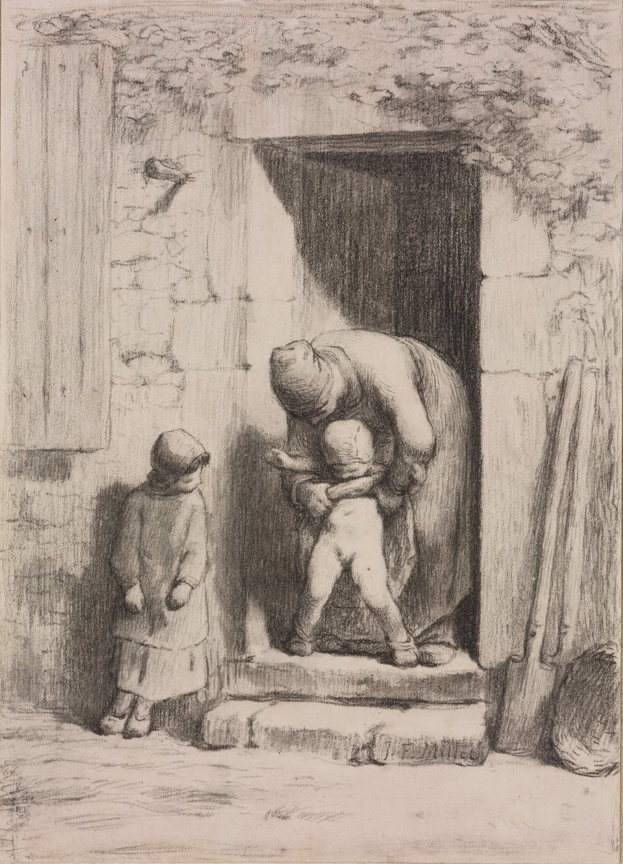 Sollicitude maternelle - Jean-Francois Millet