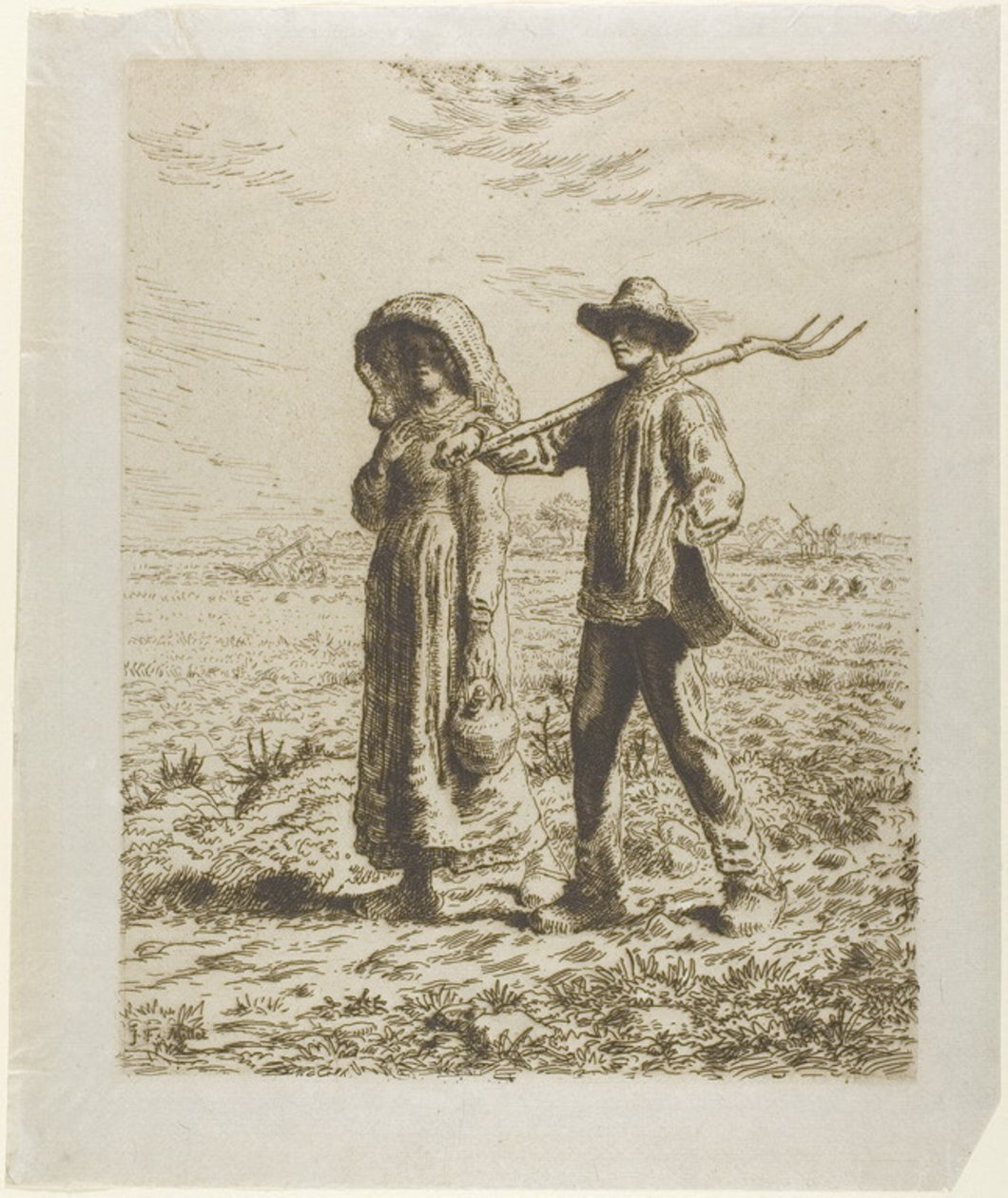 Paysans allant travailler - Jean Francois Millet