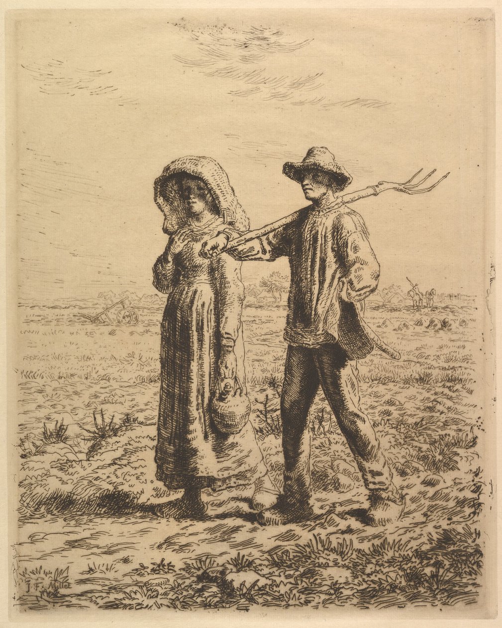 Paysans allant travailler, 1863 - Jean Francois Millet