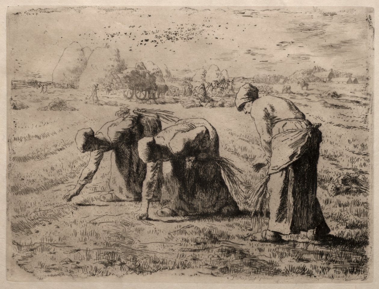 Les glaneurs (eau-forte) - Jean Francois Millet