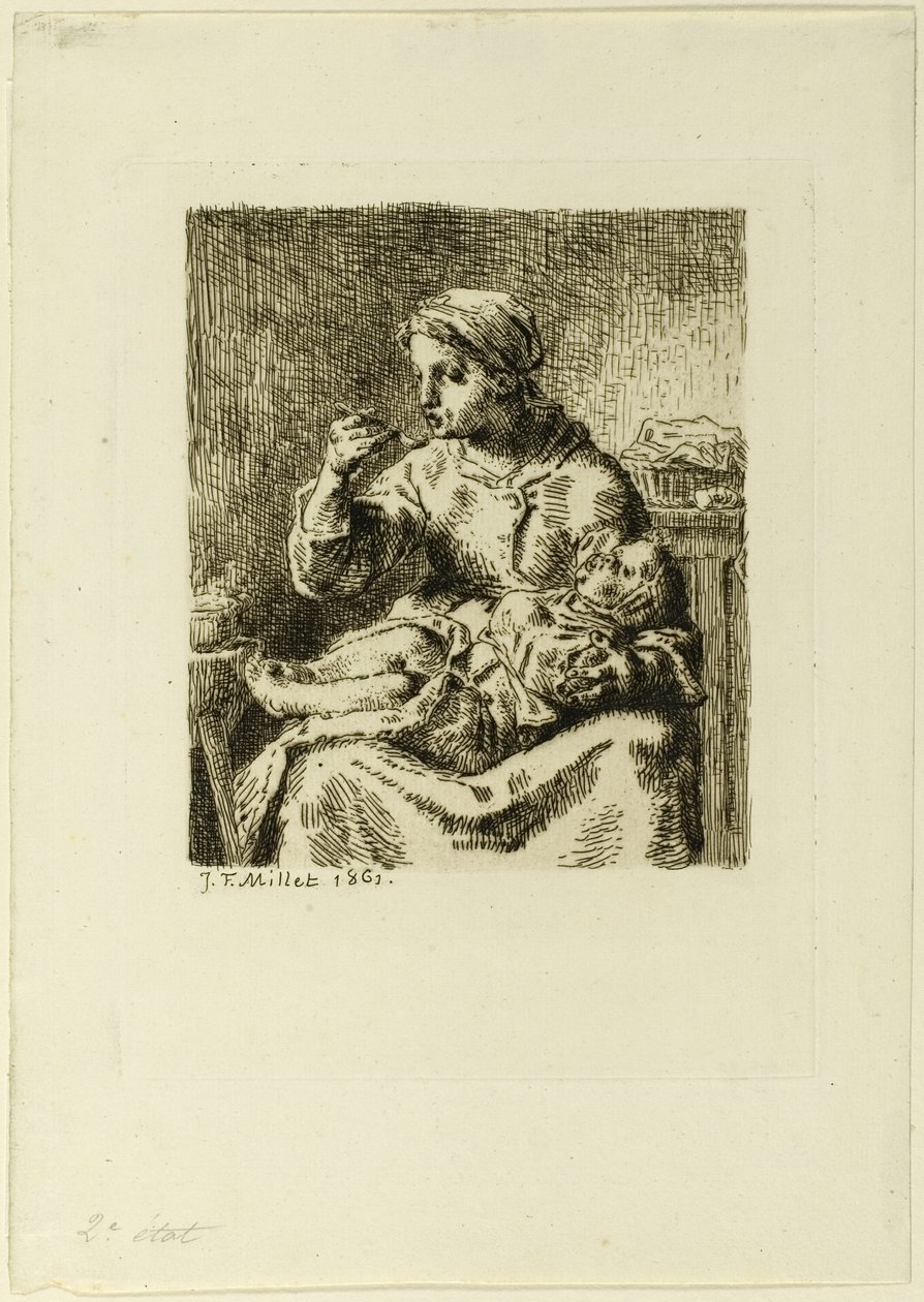 Femme nourrissant son enfant - Jean Francois Millet