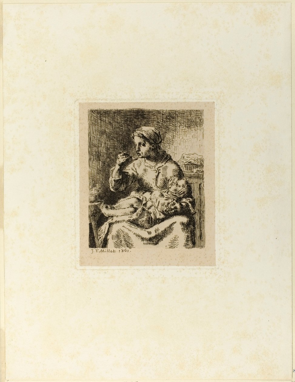 Femme nourrissant son enfant - Jean Francois Millet
